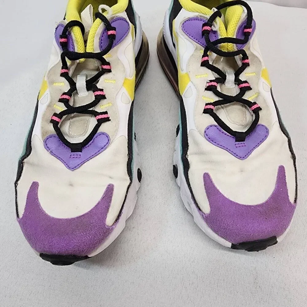 Nike Air Max 270 React Size 7y Girls Women's Size 8.5 Geometric Bright Violet At